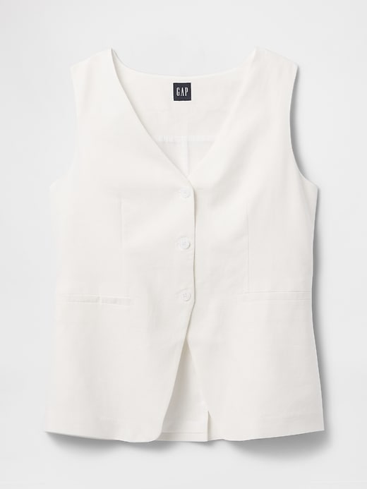 gilet lungo in misto lino