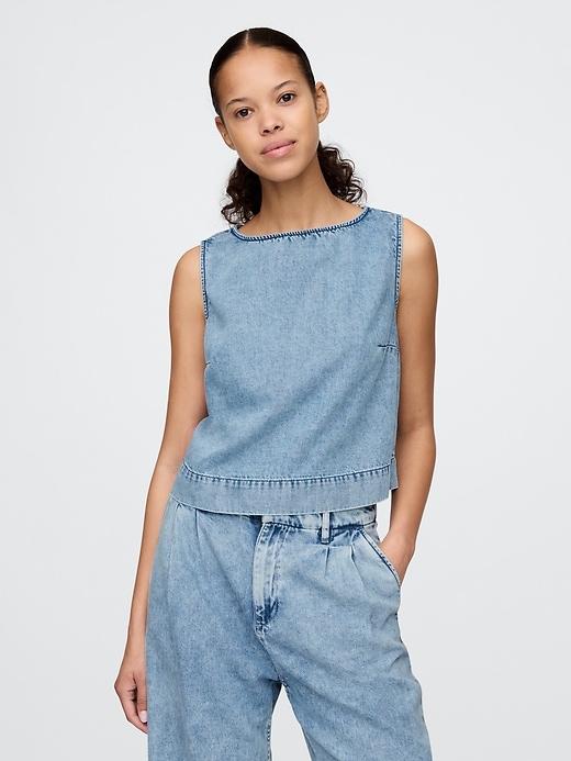 canotta in denim ultrasoft shell