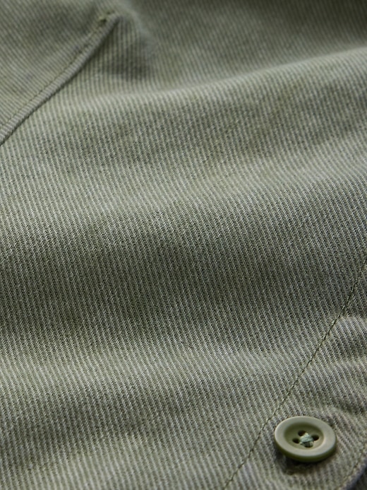 camicia corta in denim con maniche a botte