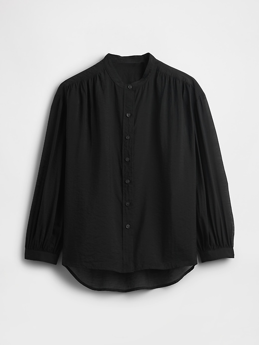 camicia trasparente con bottoni sul davanti