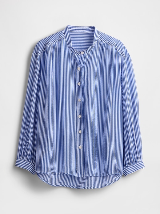 camicia trasparente con bottoni sul davanti