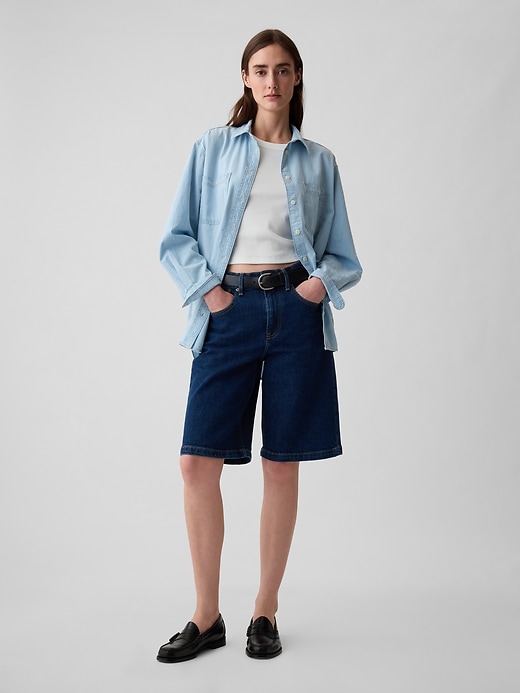 camicia grande in denim