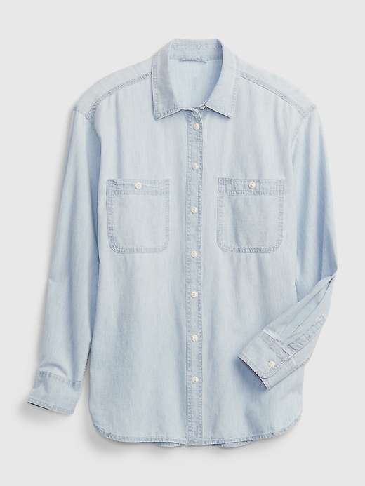 camicia grande in denim