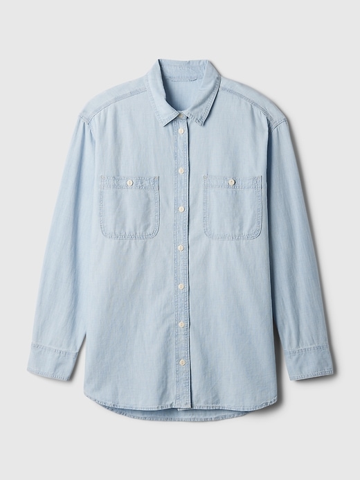 camicia grande in denim