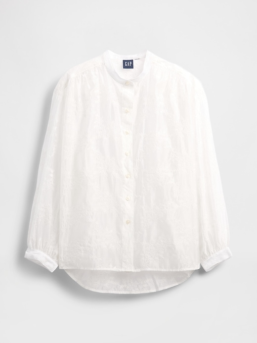camicia floreale in voile trasparente