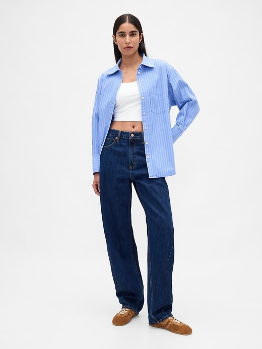 camicia grande in popeline di cotone biologico