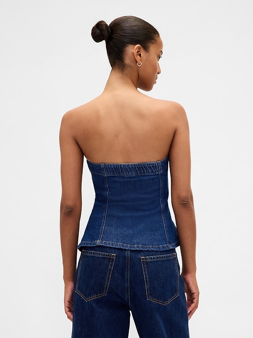 gilet senza spalline in denim