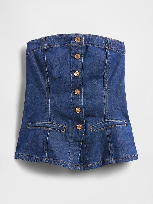 gilet senza spalline in denim