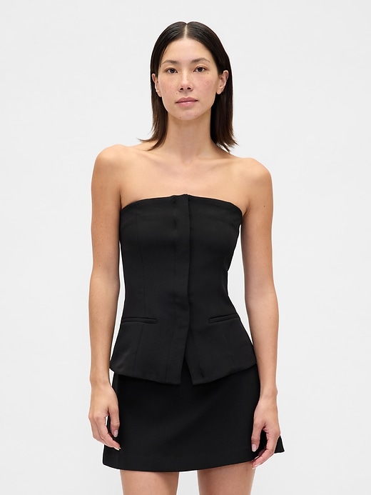 top corsetto bistretch senza spalline