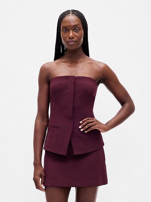 top corsetto bistretch senza spalline