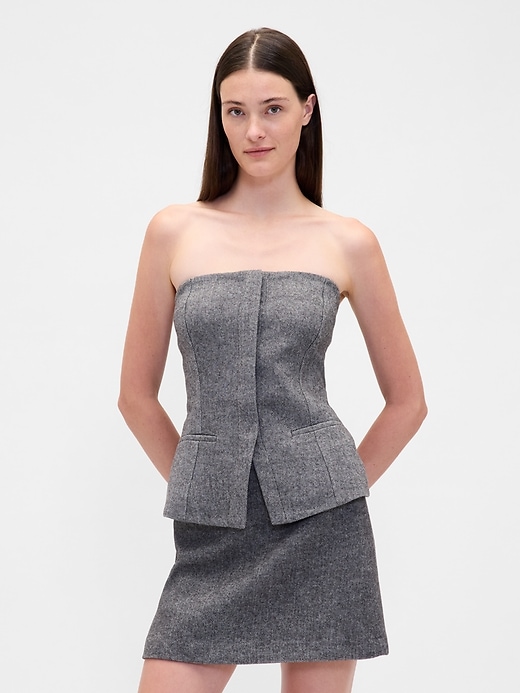top corsetto bistretch senza spalline