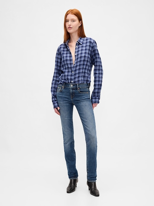 camicia a quadri attillata in flanella