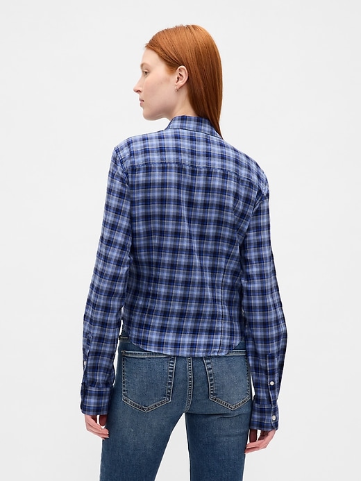 camicia a quadri attillata in flanella