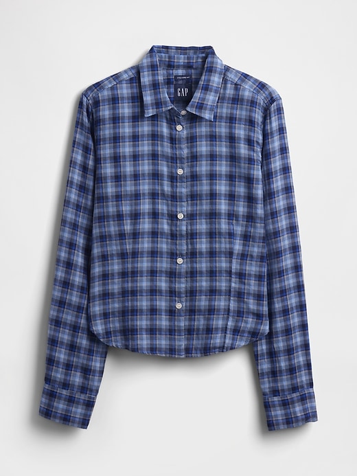 camicia a quadri attillata in flanella
