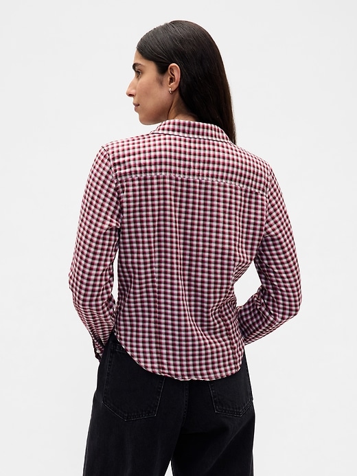 camicia a quadri attillata in flanella