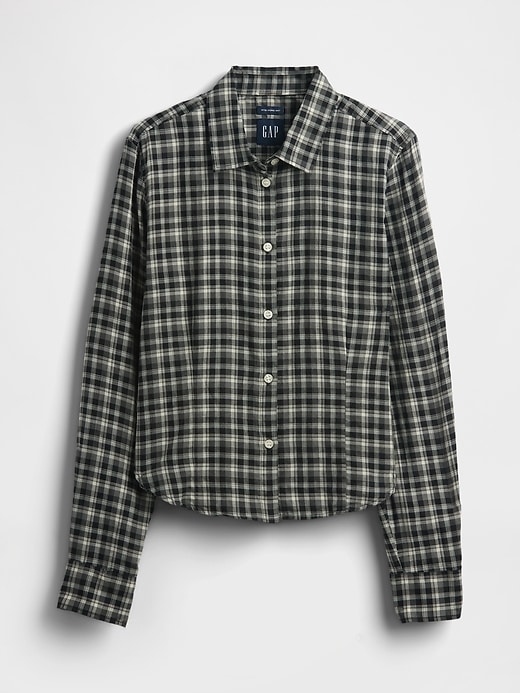 camicia a quadri attillata in flanella