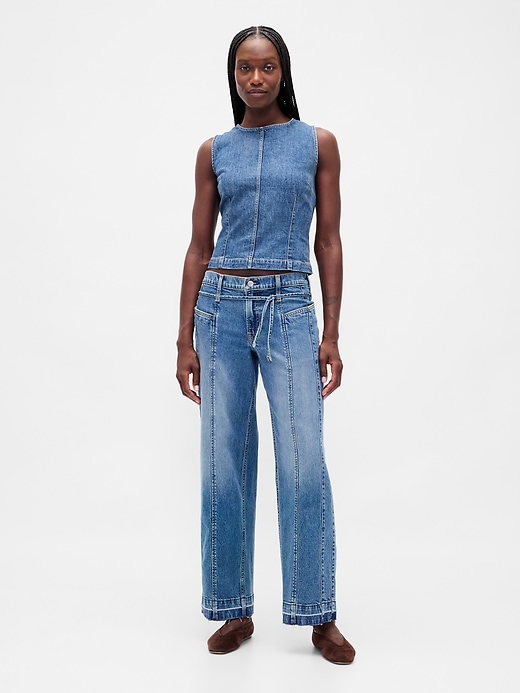 canotta corta in denim