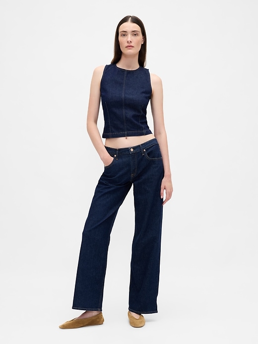 canotta corta in denim