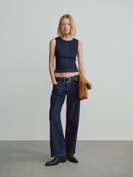 canotta corta in denim