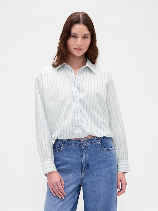 camicia con orlo a bolle