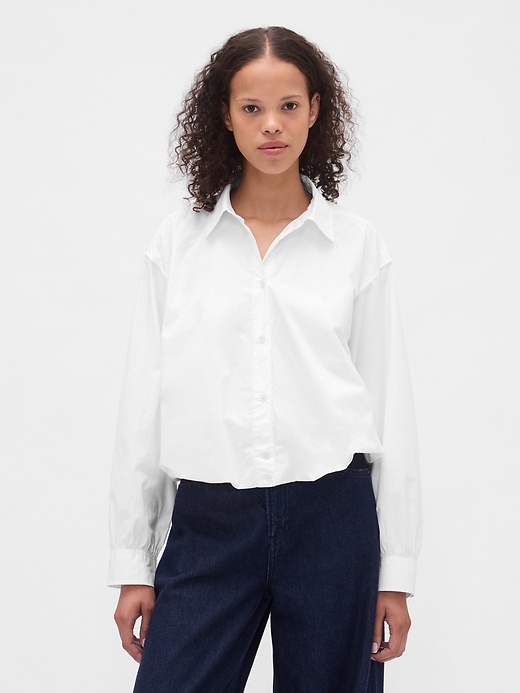 camicia con orlo a bolle