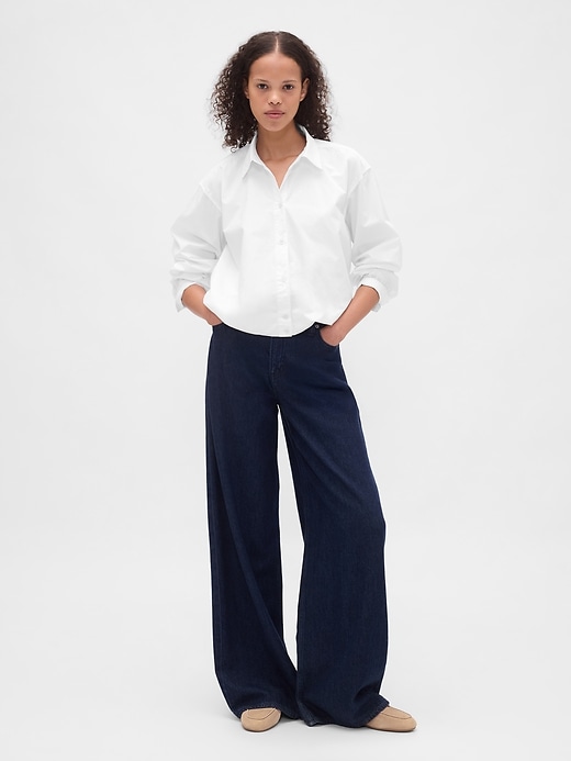 camicia con orlo a bolle