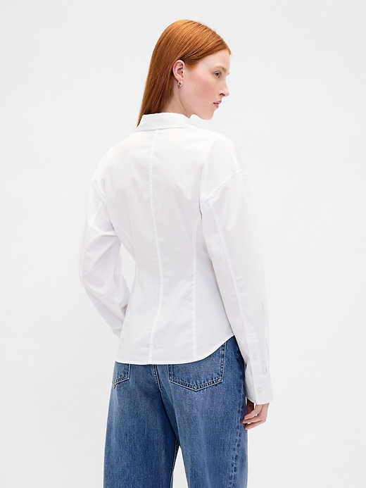 camicia classica dolman in popeline di cotone biologico