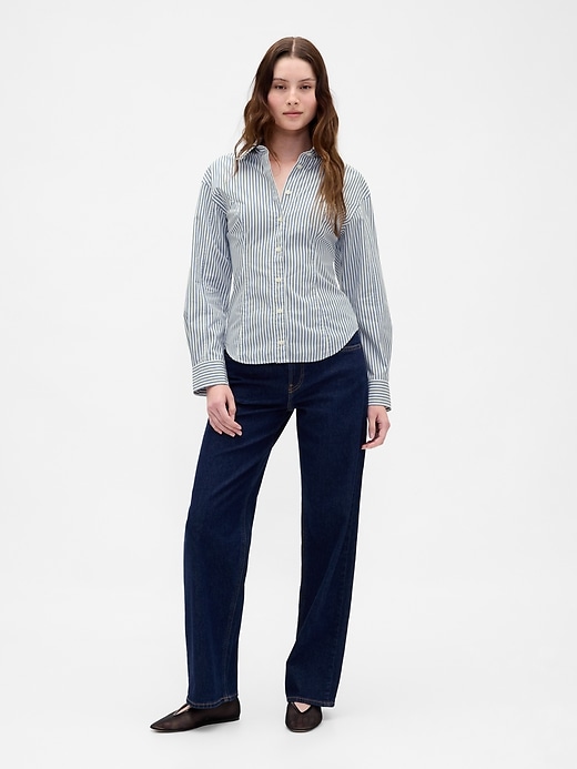 camicia classica dolman in popeline di cotone biologico