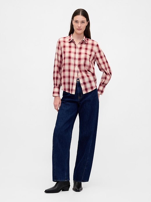 camicia a quadri in voile