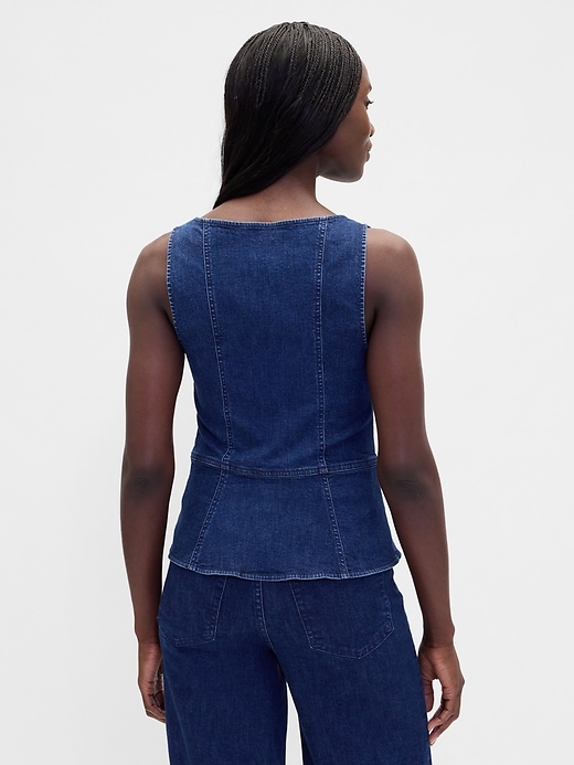 gilet in denim con cerniera