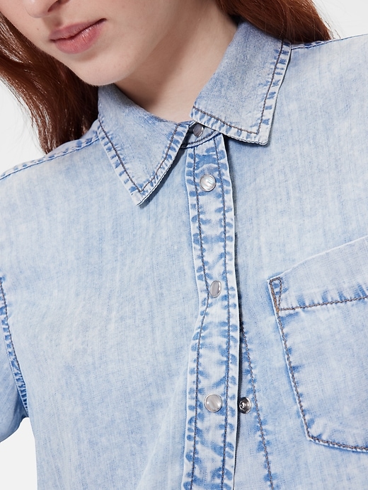 camicia corta in denim drappeggiato gapstudio
