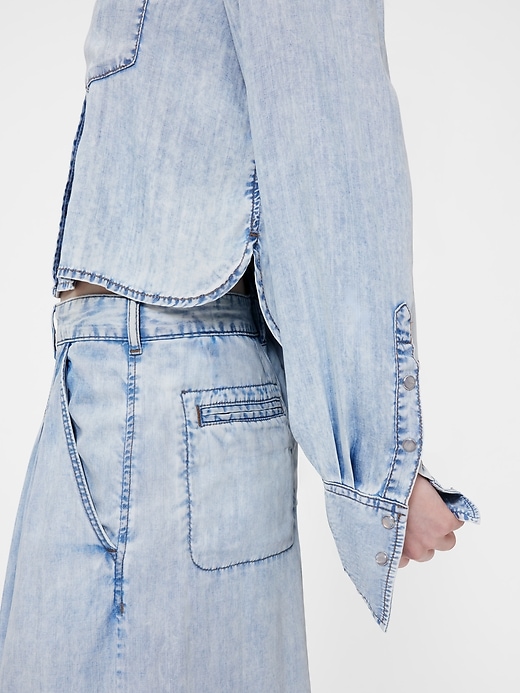camicia corta in denim drappeggiato gapstudio