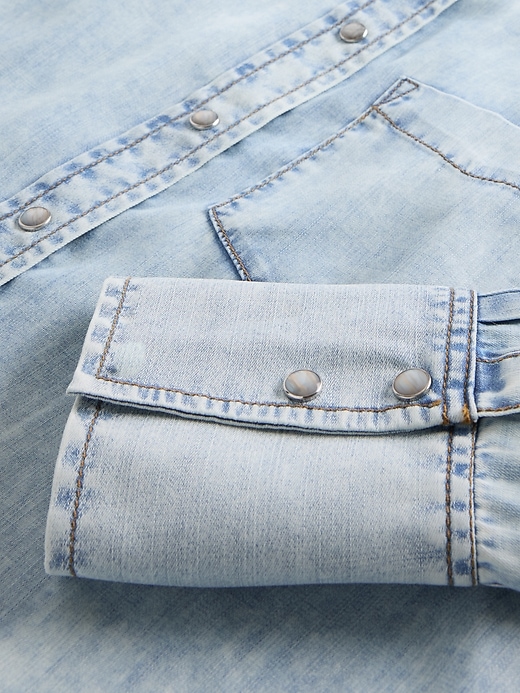 camicia corta in denim drappeggiato gapstudio