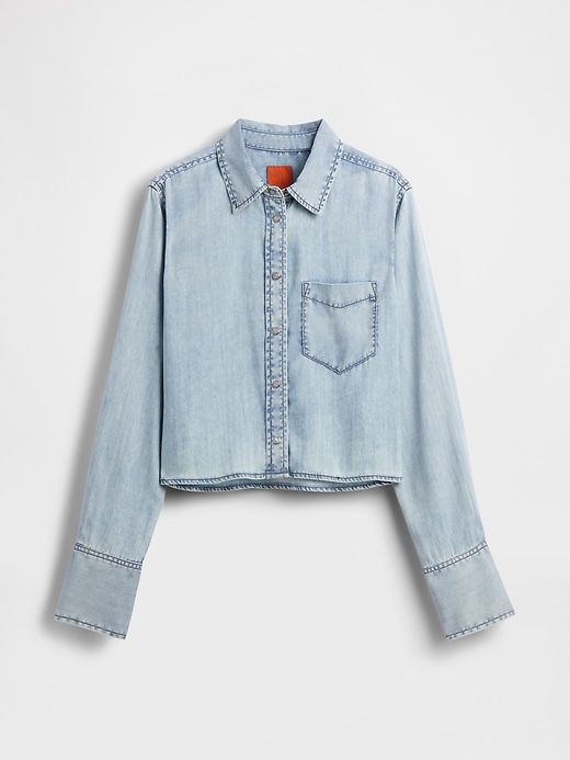 camicia corta in denim drappeggiato gapstudio