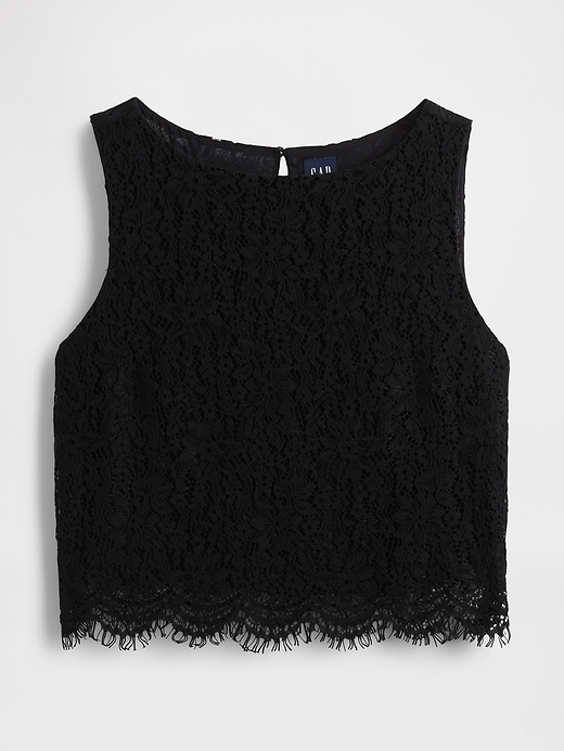 top corto in pizzo con scollo a barca