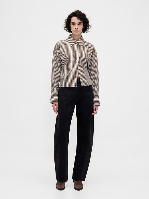 camicia corta in cotone biologico con orlo dritto