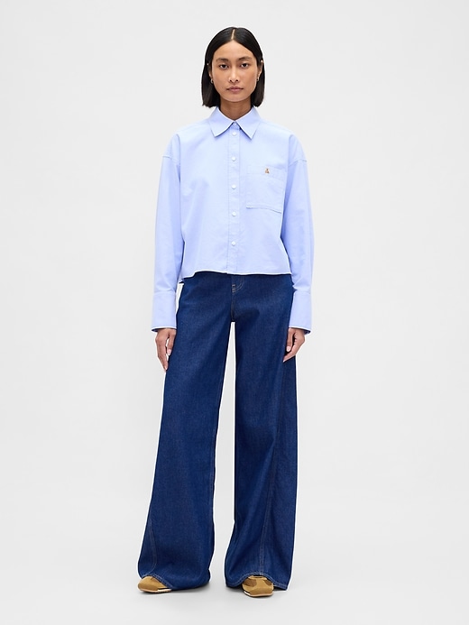 camicia corta in cotone biologico con orlo dritto