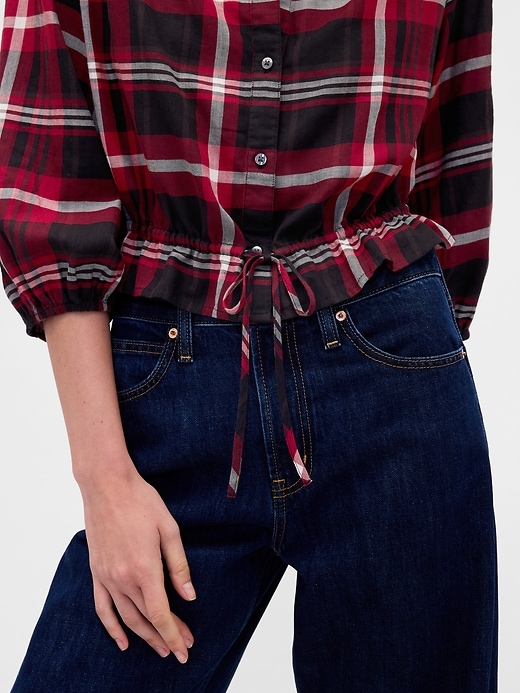 top scozzese con cintura in vita