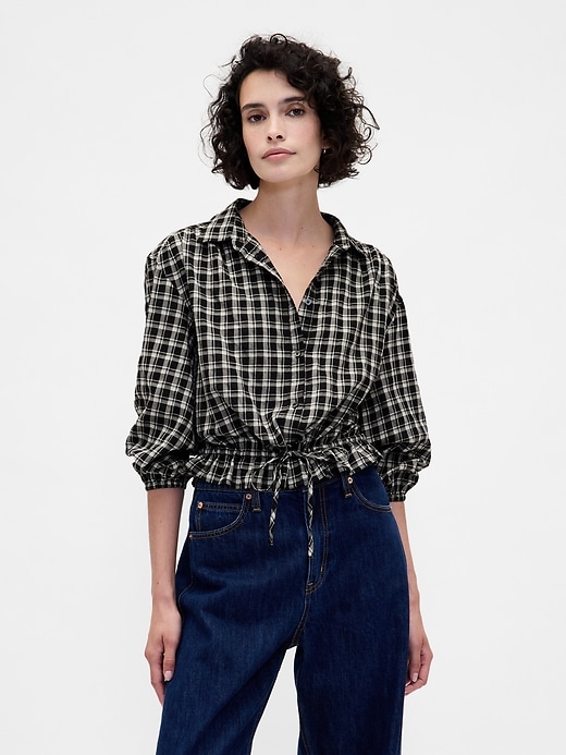 top scozzese con cintura in vita