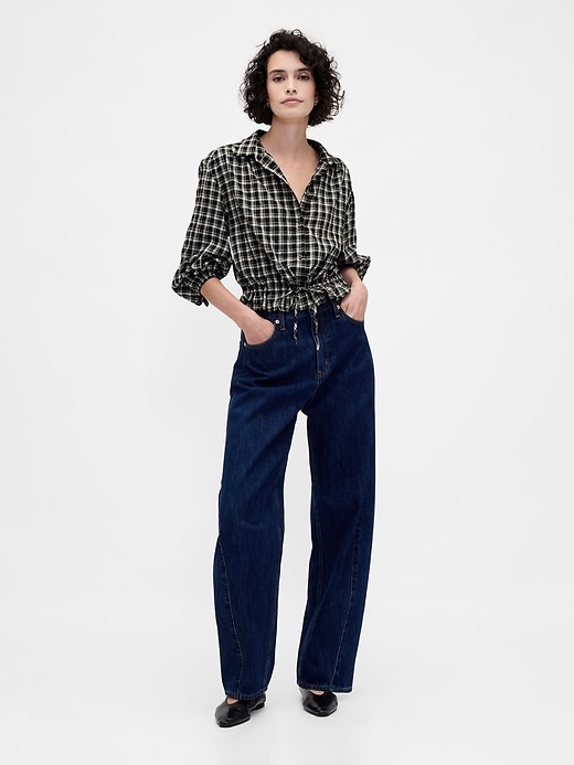 top scozzese con cintura in vita