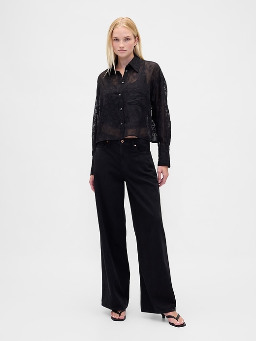 camicia corta trasparente con orlo dritto