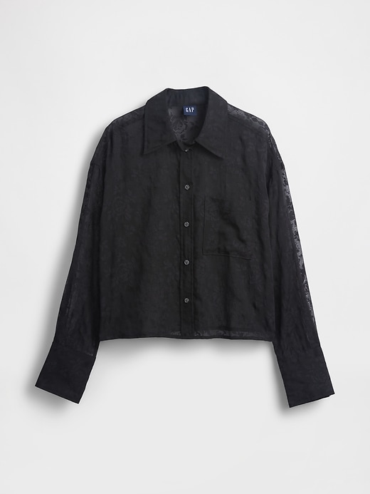camicia corta trasparente con orlo dritto