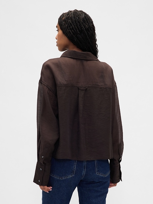 camicia corta trasparente con orlo dritto