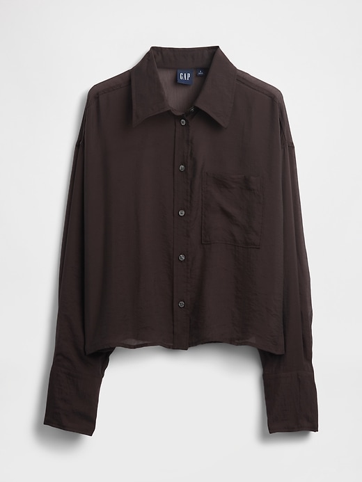 camicia corta trasparente con orlo dritto
