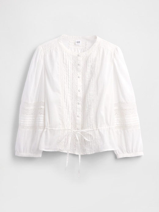 top in voile con pizzo