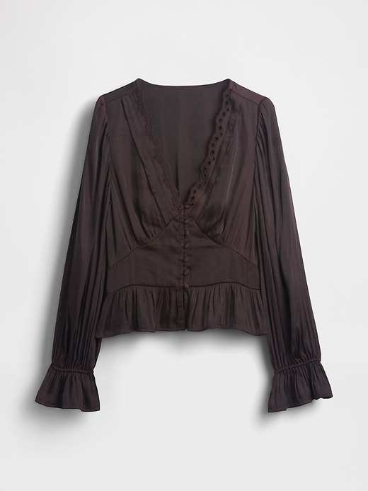 top peplo con scollo a v e occhielli