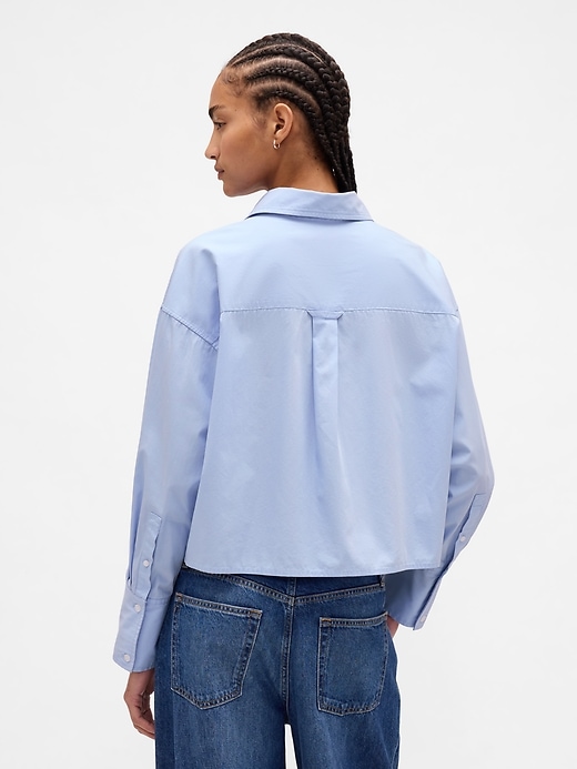 camicia corta con orlo dritto decorato in cotone biologico