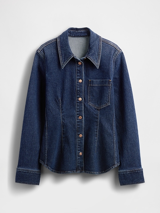 camicia in denim con cuciture strette