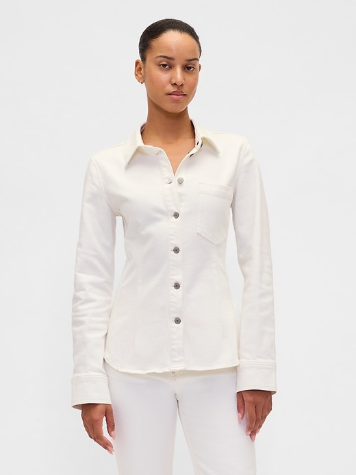 camicia in denim con cintura