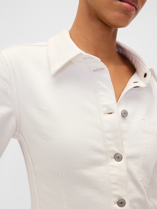 camicia in denim con cintura